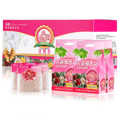 

Le lemon Leisure moment Wardrobe incense bag scented bag inside insect control deodorant rose fragrance bedroom deodorant purification air 4 boxes