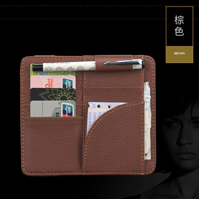 

Car Interior Multifunction Business Card Wallet Sun Visor Invoice Mini Storage Card Bag