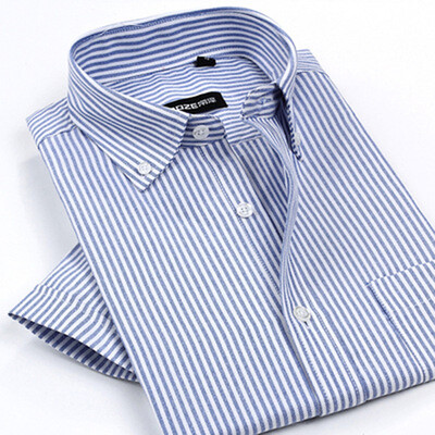 

Business Gentleman Casual Men Short Sleeve Shirt Summer Silm Fit Aolid Color