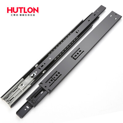 

Hutlon Drawer Rail Slider Damping Slideway Cabinet Three Section Track Rail Chute Mute Thicken Black DS-380-16