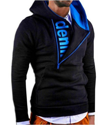 

2017 Hoodies Men Sudaderas Hombre Hip Hop Mens Brand Oblique Spell Color Zipper Hoodie Sweatshirt Suit Slim Fit Men Hoody