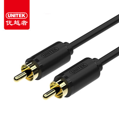 

UNITEK Y-C946BK 2RCA male pair public double Lotus head audio cable conversion line computer speaker TV red&white AV left&right channel audio cable 2 m black
