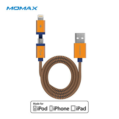 

Mimi MFI certification Apple Andrews two-in-one charging line data line Lightning line for Apple iPhone7 6 6splus Samsung millet Huawei 1 m orange