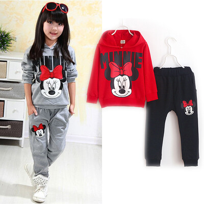 

2pcs Baby Girls Kids Minnie Mouse Clothes CoatPants Oufits Sweatsuit 2-7Y Sport