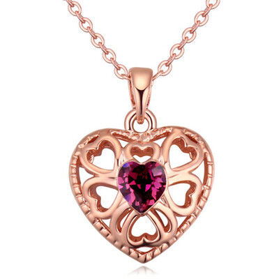 

Heart Pendant Necklace For Women Rose Gold Color Austrian Crystal High Quality Gift Bride Wedding Jewelry 20593