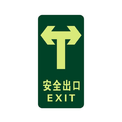 

Teng Chi CT fire fluorescent safety export luminous luminous stickers evacuation signs direction signs luminous waterproof&wear-resistant warning stickers A08 two-way safety exit