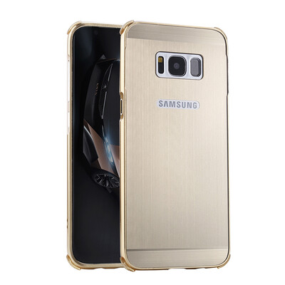 

Роскошный чехол для Samsung Galaxy S8 Plus Алюминиевый бампер + акриловая панель Назад Глянцевая обложка для Samsung S8 Plus