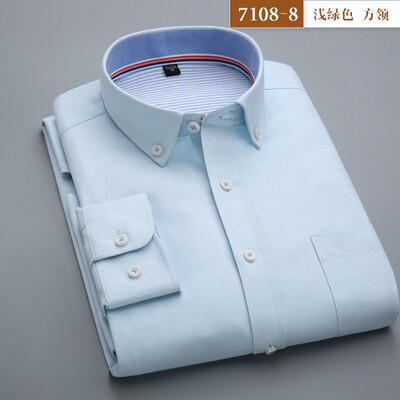 

Business Style Men Shirt Fashion Long Sleeve Solid Color Spring Autumn Slim