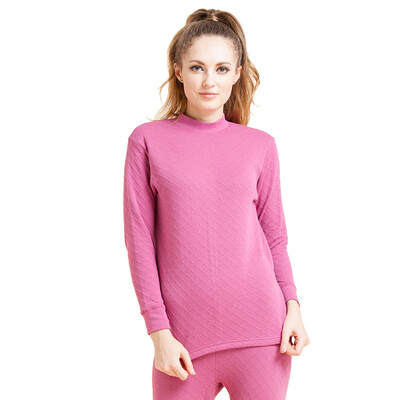 

Red bean underwear ladies autumn clothes long pants soft cotton in the high collar thick air layer warm suit 204 pomegranate red 17095