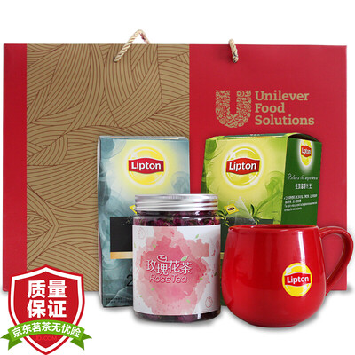 

Lipton respect tea gift box (triangular tea bag two random delivery, rose tea, change color cup)