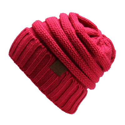 

Men Women Winter Knitted Wool Cap Unisex Folds Casual CC labeling Beanies Hat Solid Color Hip-Hop Skullies Beanie Hat Gorros