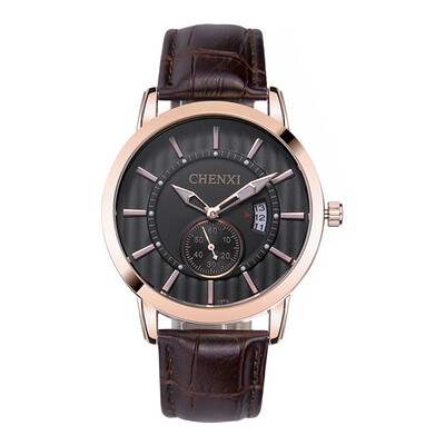 

CHENXI Multifunction Men Quartz Wrist Watches Luxury Leather Strap Watch Sports Elegant Calendar Clock