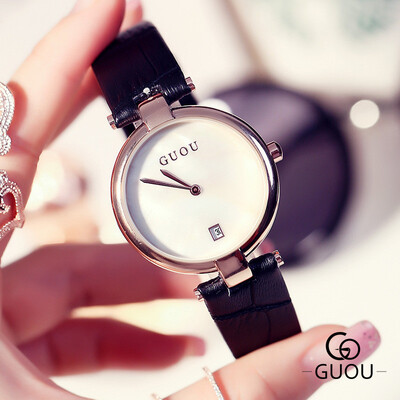 

GUOU Fashion Wrist Watch Luxury Women Watches Ladies Simple Quartz Watch Calendar Clock