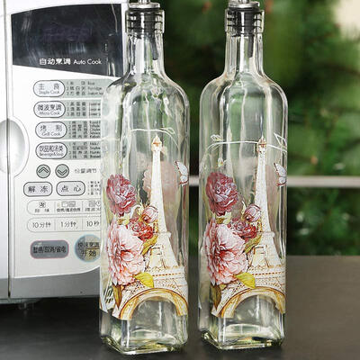 

A Ting Бутылки с маслом для стеклянных диспенсеров Набор из 2 цветочных 17 унций.