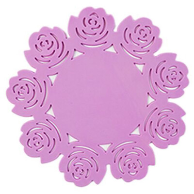 

3pcs,PVC Anti-slip Table Mat Heat Pad Insulated Hot Pot Mat Kitchen Placemat Rose Cup Mat