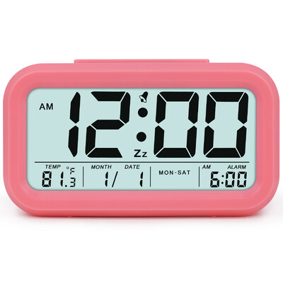 

Digital Alarm Clock Student LCD Display Snooze Kids Clock Light Sensor Calendar Temperature Date Nightlight Office Table Clock