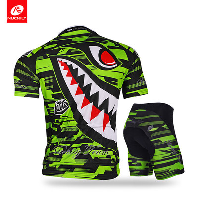

NUCKILY short sleeve cycling Jersey with short sharp tooth design suit for men