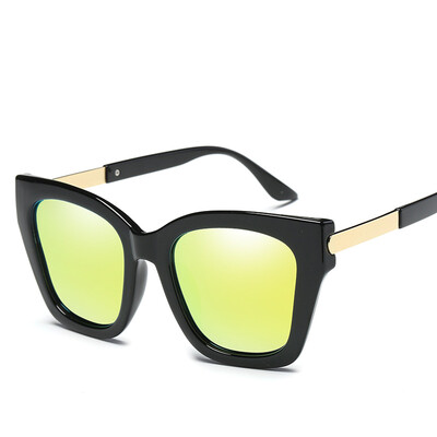 

2017 fashion new sunglasses female tide retro big box Korean fashion bright reflective sun glasses men polarized light new sunglas