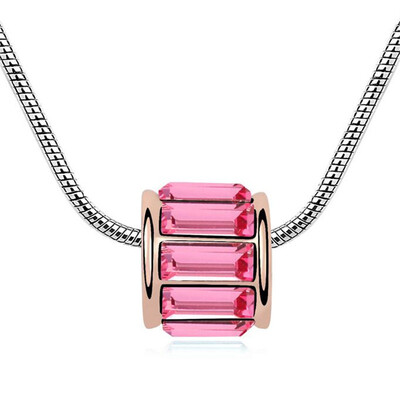 

Австрийские хрустальные бусины Ожерелья для женщин Розовые золотые подвески из высококачественного Rhinestone Snake Chain .10779