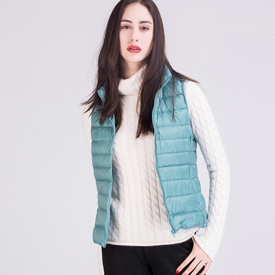 

City plus CITYPLUS 2017 winter new style women's clothing collar collar self-cultivation vest wild light down vest vest CWYR179654 deep purple