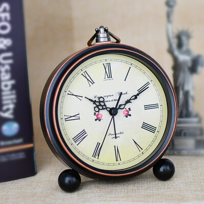 

Vintage Alarm Clock Analog Student Retro Silence No Ticking Desktop Clock Large Numerals Display Clock Loud Alarm Table Clock