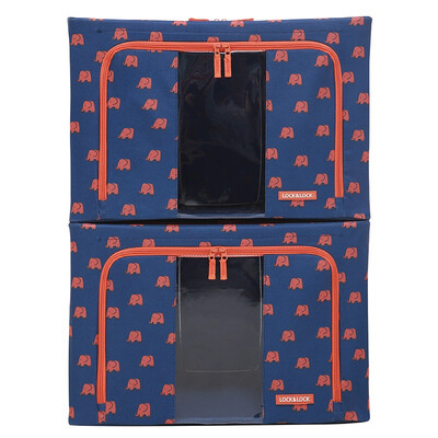 

Lock & Lock Elephant Pattern Purple Baina Box 2 Piece Set 66L2 LLB816DBSH602