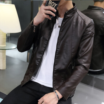 

Autumn men's leather jacket new leather jacket young man locomotive leisure as gift for men's
