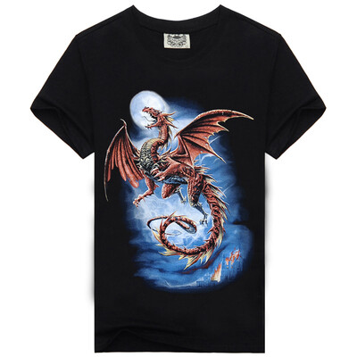 

Mens Black 3D Graphics Printed Rock Skull Pattern Short Sleeve T-Shirt Top Tee Shirt M-XXXLFlying Dragon