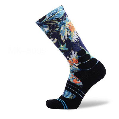 

MEIKAN Men Printed Sport Socks Basketball Cycling Road Socks Compression Ankle Sokken Calcetines Ciclismo Hombre Basketball Sock