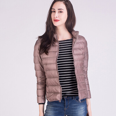 

City plus CITYPLUS 2017 winter new style women women stand collar Slim short jacket wild light down jacket CWYR179653 light skin powder
