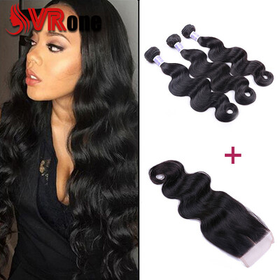 

Malaysian Hair With Lace Closure Body Wave 3 Bundles and Closure Hair Weaves 100 Natural Human Hair Bundles with Closure