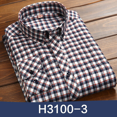 

Casual Men Cotton Long Sleeve Shirt Spring Silm Fit Fashion Lattice