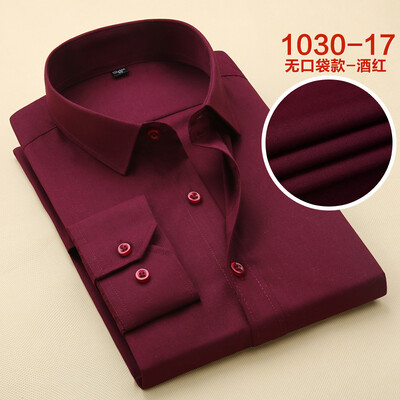 

Business Gentleman Men Long Sleeve Shirt Spring Autumn Solid Color