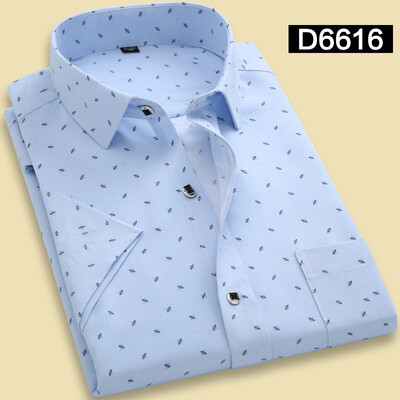 

Casual Men Shirt Fashion Short Sleeve Printing Summer Slim Floral