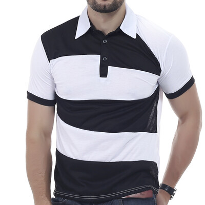 

Mens Polo Shirt Brands Male Short Sleeve Fashion Casual Slim Personality Spell Color Polos