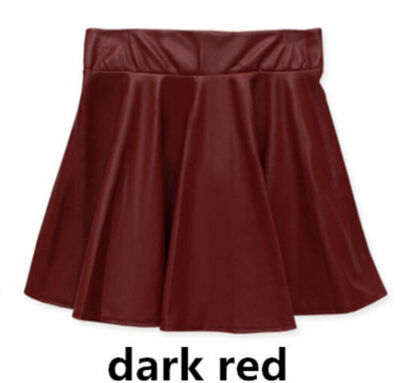 

Leather Vintage Women Stretch High Waist Skater Flared Pleated Mini Skirt Dress