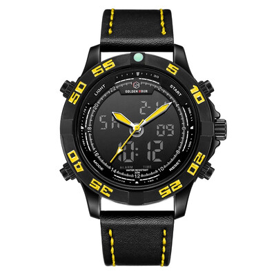 

Новая модель люкс бренд мужчин аналоговый светодиодный цифровой кварц водонепроницаемые кожаные спортивные часы мужская армия военный вахта человек Кварц Cloc