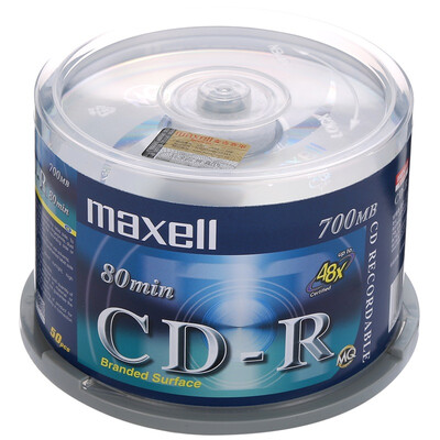 

Maxell (Maxell) CD-R 48-ступенчатая серебряная пластина 700M диски бочка 50