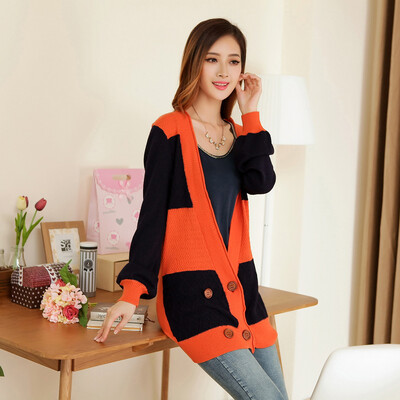 

MAZOE hit color hollow waist thin section sweater Z1069 M