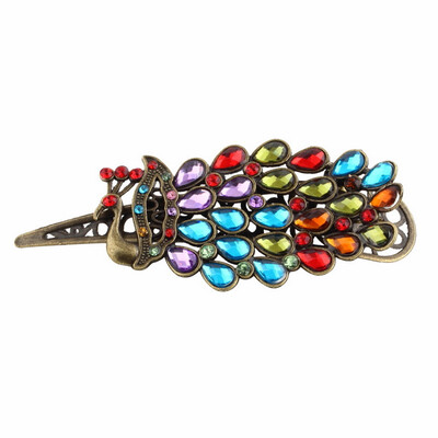 

Винтажные Женские Красочные Rhinestone Павлин Шпилька Заколка Зажим Для Волос Нового