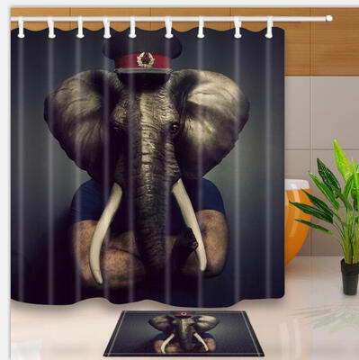 

71 X 71 Inch digital printing Anti Bacterial Waterproof Polyester Shower Curtain set