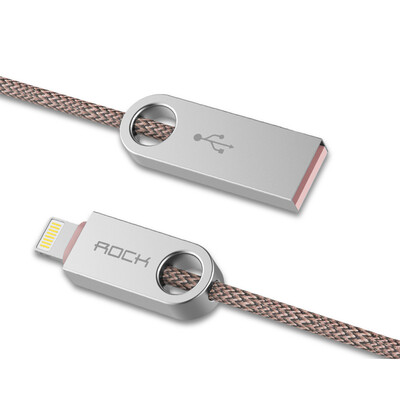 

Locke ROCK Apple data cable Zinc alloy phone charging cable for iPhoneX 10 8Plus 7 6s SE 5 iPad4 1 m light coffee color
