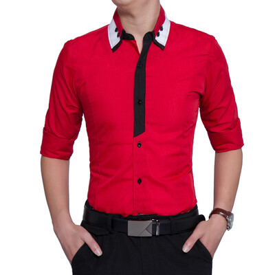 

Brand 2017 Fashion Male Shirt Long-Sleeves Tops Classic Mixed Colors Slim Mens Dress Shirts Slim Men Shirt 3XL