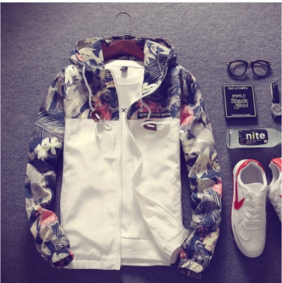 

Floral Bomber Jacket Men Hip Hop Slim Fit Flowers Pilot Bomber Jacket Coat Men's Hooded Jackets Plus Size