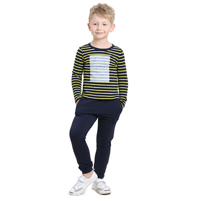 

Love to adopt by (liancaiyi) boy autumn and winter hit color printing stripes two sets of 16AB15177 Baolan 120cm