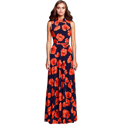

Women Vintage Evening Party long Dress Summer Plus Size Floral Print Maxi Dresses New Fashion Boho Elegant Floor length vestido