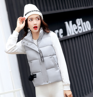 

2017 autumn and winter new Korean version of the collar fashion casual warm horse clamp down cotton vest female vest