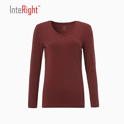 

INTERIGHT Women V Collar Shirt Hemp  Pink
