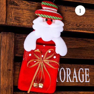 

4 Colors Christmas Children Gifts Bag Cloth Material Snowman Santa Elk Bear Christmas Tree Hanging Incorporated Decoration Accesso