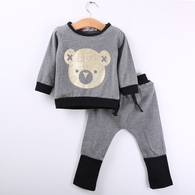 

2pcs Toddler Infant Baby Boy Girl Sweat Shirt Pants Outfit Clothes Set Size 0-4